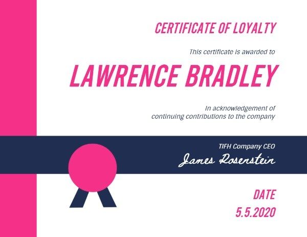 certificate of membership, membership, meeting, Pink And White Certificate Template