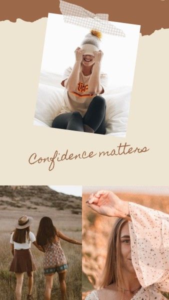 life, girl, shoes, Brown Confidence Matters Quote Instagram Story Template
