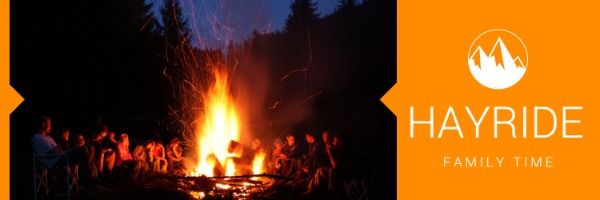 hayride, bonfire, tour, Family Time Twitter Cover Template