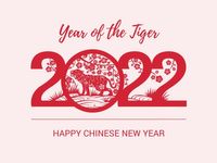 happy new year, lunar new year, year of tiger, Pink Chinese New Year 2022 Card Template