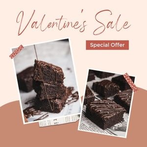 valentine, valentines day, promotion, Brown Cholocate Dessert Sale Instagram Post Template