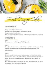 designer, designers, graphic design, Simple White And Yellow Fresh Orange Cake Recipe Card Template