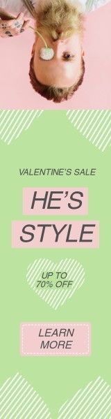marketing, festival, shopping, Green Valentine Men Fashion Sale Wide Skyscraper Template