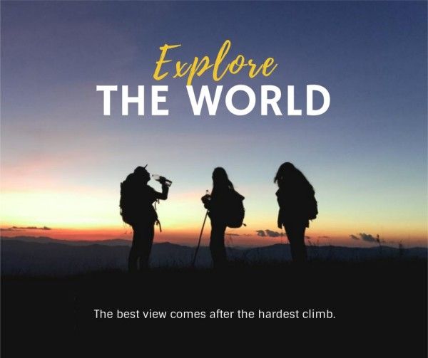 trip, exploration, vacation, Explore Travel Quote Facebook Post Template