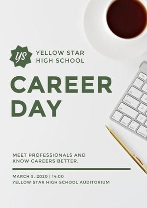 schedule, meeting, work, White Career Day Program Poster Template