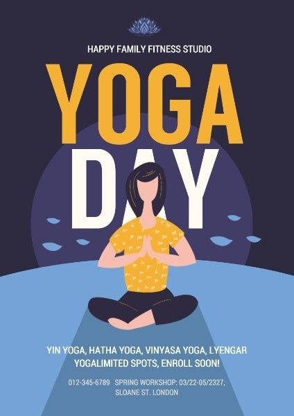 yoga classes, training, woman,  Yoga Class Poster Template