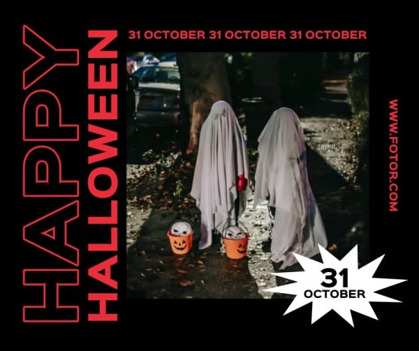 Horror Spooky Halloween Pumpkin Greeting Facebook Post