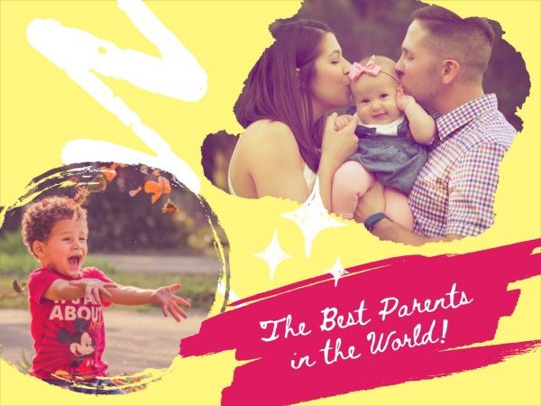 photograph, kiss, baby, Parents Photo Collage 4:3 Template