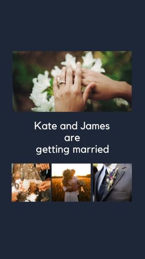 engagement party, engagement, proposal, Kate And James Are Getting Married Instagram Story Template