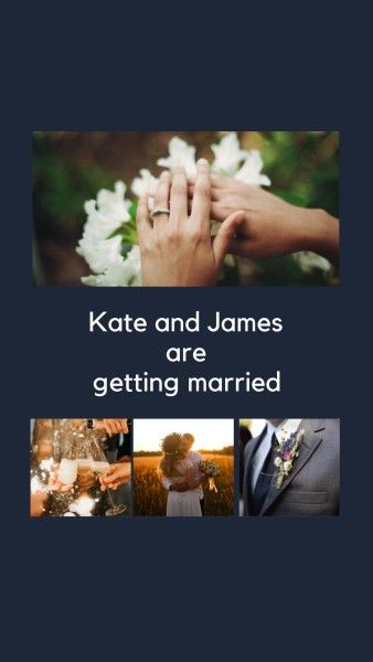 engagement party, engagement, proposal, Kate And James Are Getting Married Instagram Story Template