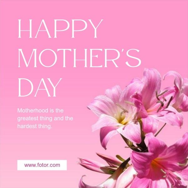 mothers day, mother day, celebration, Pink Floral Mother's Day Greeting Instagram Post Template