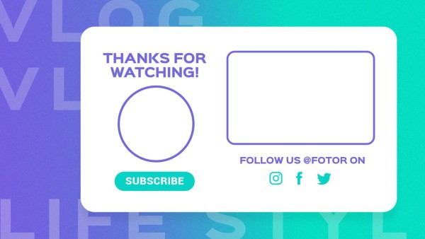 Blue Social Media Video Background Subscribe Youtube End Screen