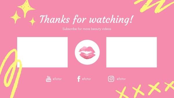 Simple Pink Beauty Video Subscribe Youtube End Screen