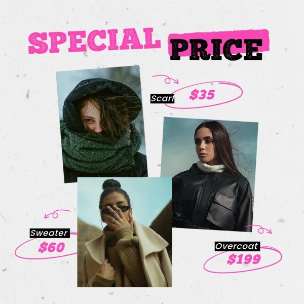 ピンクブラックフライデーブランディングファッションセール特別価格 Instagram投稿