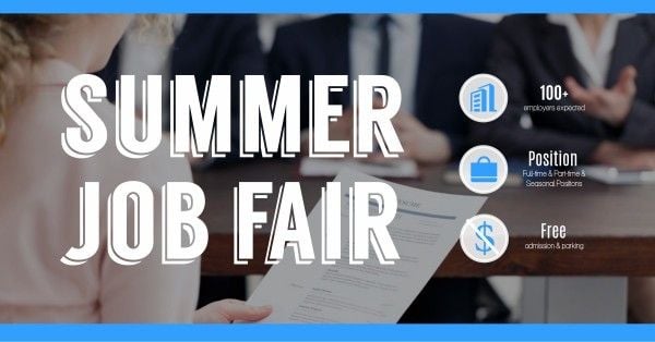 Simple Summer Job Fair With Background Facebook App Ad