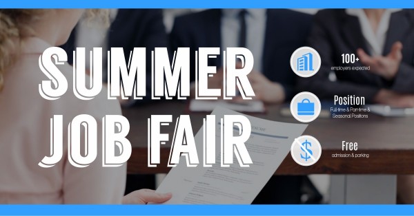 Simple Summer Job Fair With Background Facebook App Ad Facebook App Ad
