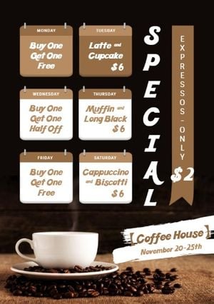 Dark Coffee House Discount Sale Flyer