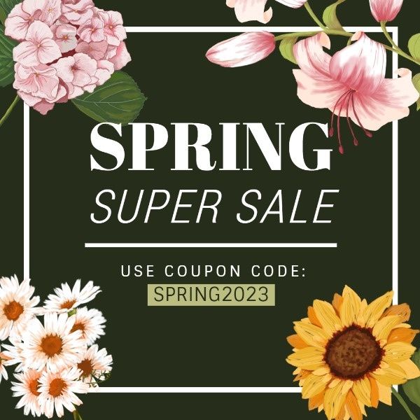 Black Spring Sale Instagram Post Template and Ideas for Design | Fotor