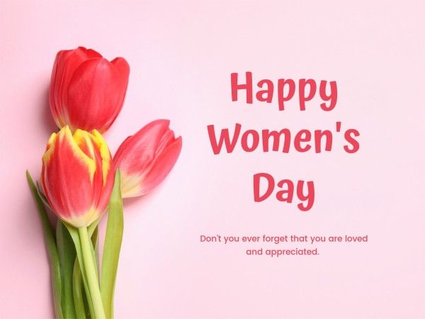 international women's day, march 8, greeting, Happy Women's Day Beautiful Spring Tulips Card Template