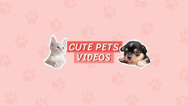life, animal, dog, Cute Pet Video Banner Youtube Channel Art Template