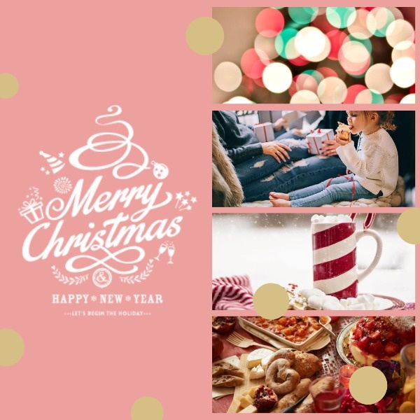 Pink Christmas Warm Collage Instagram Post