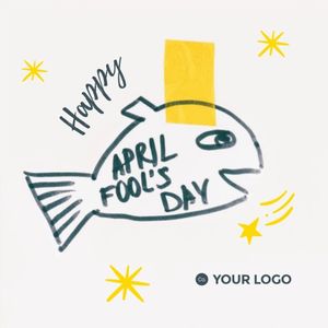greeting, celebration, festival, Gray Funny Graffiti April Fools' Day Instagram Post Template