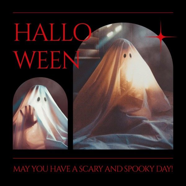 social media, festival, celebrate, Black Happy Halloween Scary Spooky Instagram Post Template