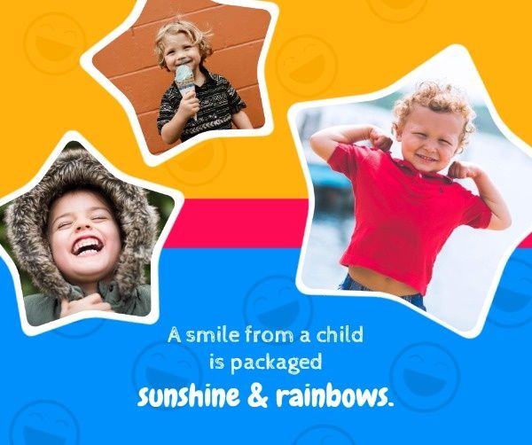 expression, life, happiness, Children's Smile Facebook Post Template