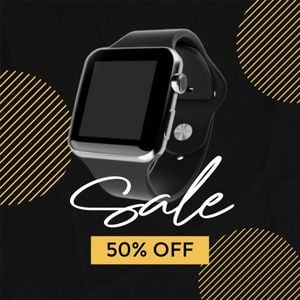 Black Modern Wrist Watch Sale Product Photo