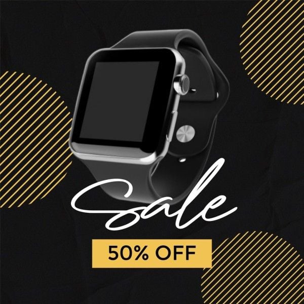 promotion, digital watch, discount, Black Modern Wrist Watch Sale Product Photo Template