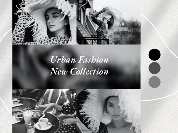 style, trends, life, Urban Fashion New Collection Photo Collage 4:3 Template