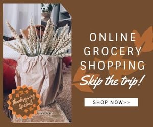 discount, store, shop, Thanksgiving Grocery Sale Banner Ads Large Rectangle Template