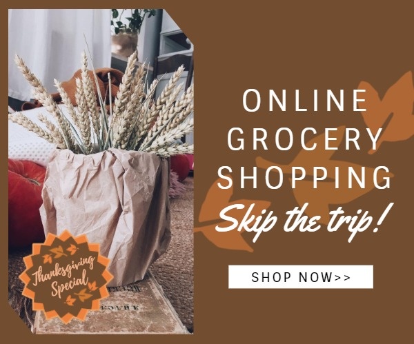 Thanksgiving Grocery Sale Banner Ads Large Rectangle