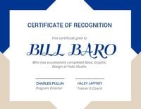 certificate of recignition, recognition, graphic design, Blue Beige Background Certificate Template
