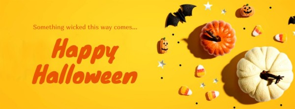 Yellow Happy Halloween Wish Facebookカバー