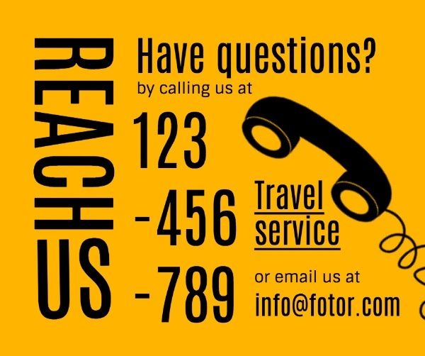 reach us, contact, chat, Yellow Support Service Post Facebook Post Template
