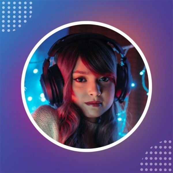 gamer, female, girl, Purple Gradient Digital Art  Gaming Discord Profile Picture Avatar Template