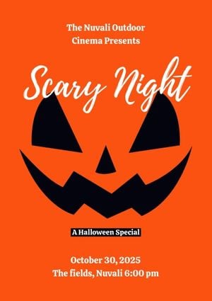 holiday, festival, celebration, Orange Halloween Movie Poster Poster Template