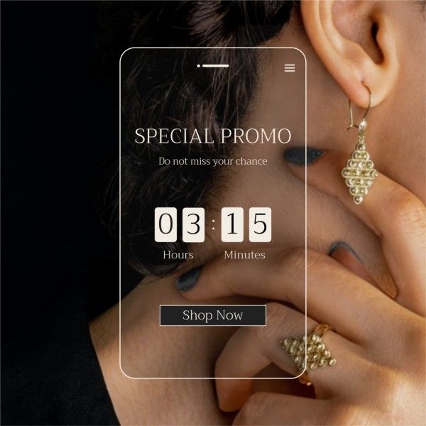 social media, fashion, promotion, Black Woman E-Commerce Jewelry Black Friday Sale Instagram Post Template