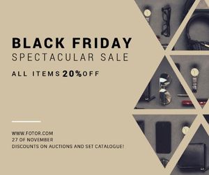 sales, promotion, discount, Accessories black friday Facebook Post Template