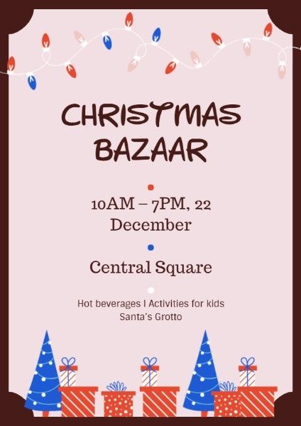 celebration, celebrating, promoting, Frame Christmas Bazaar Flyer Template