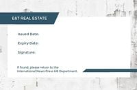 membership card, cards, id number, Real Estate ID Card Template