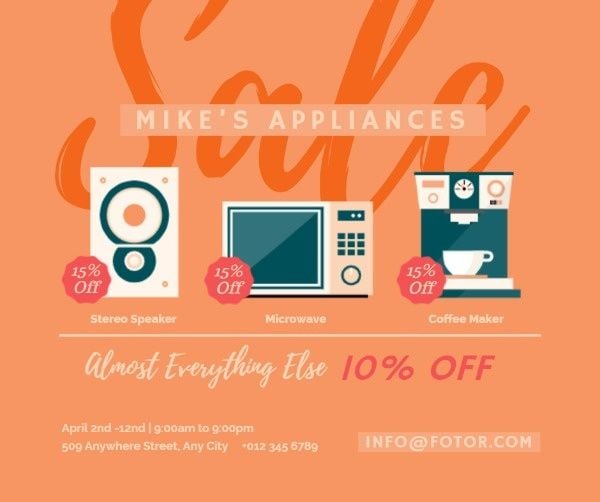 Appliance Sale Facebook Post
