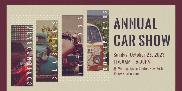 Vintage Annual Car Show Twitter Post
