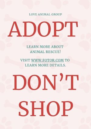 animal abuse, love, ngo, Simple Animal Adoption  Poster Template