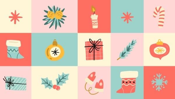 holiday, festival, celebration, Cute Illustration Christmas Collage Desktop Wallpaper Template
