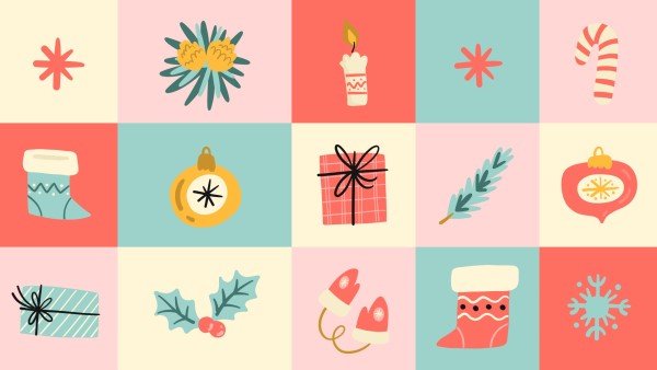 カスタマイズ可能なかわいいイラストクリスマスコラージュ壁紙のテンプレート Fotorデザインツール