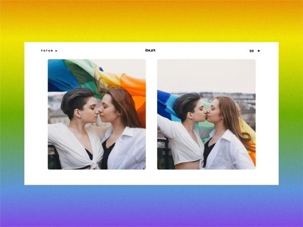 lgbt, lgbtq, couple, Colorful Rainbow Pride Month Love Photo Collage 4:3 Template