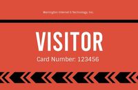 access card, safety, security, Red Visitor Card ID Card Template
