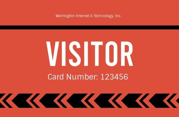 Red Visitor Card ID Card